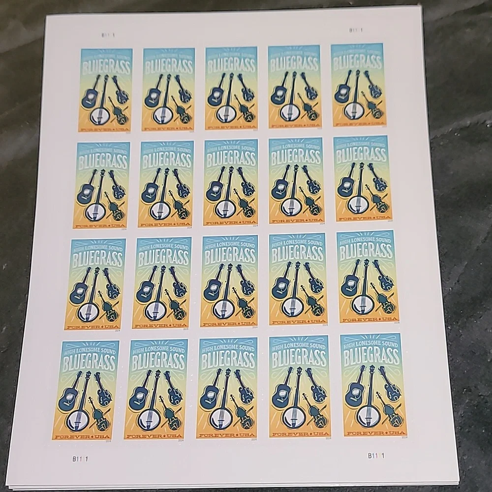100 2024 Bluegrass Forever Postage Stamps USPS Wedding‎ Invitations Valentines